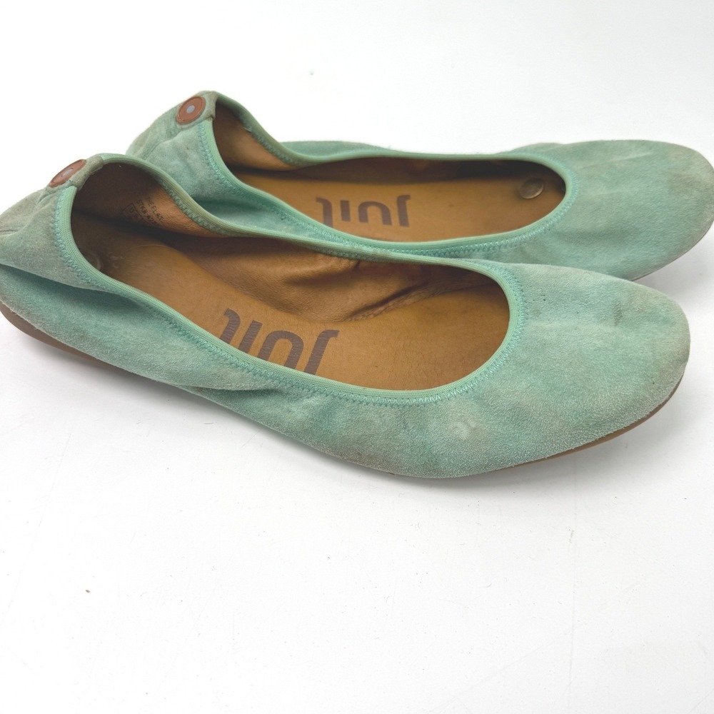 Juil The Flat Ballet Shoes Womens 9 Green Suede Earthing Grounding Comfort Boho